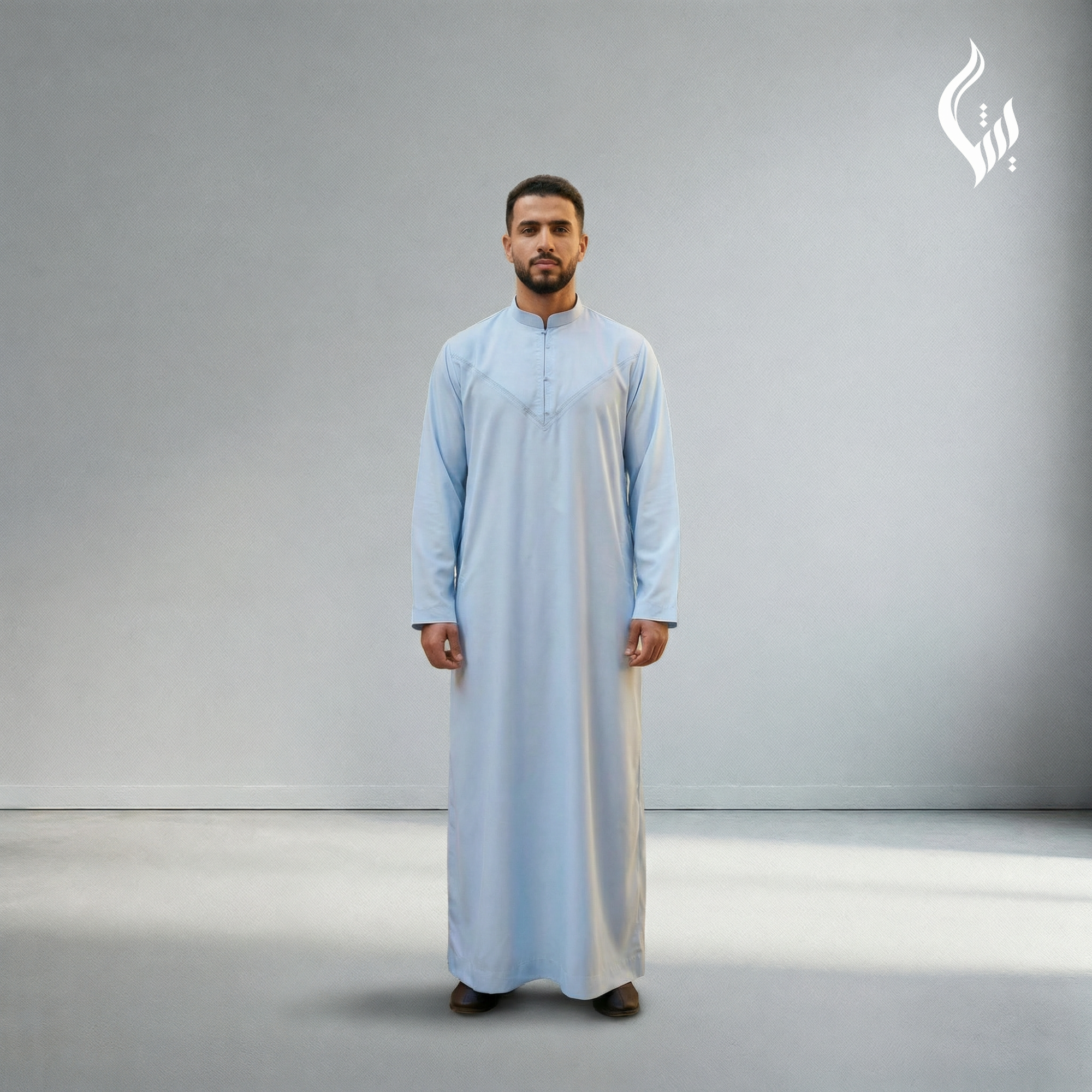 Emirati Thobe with Omani Collar - Eid & Formal Islamic Wear-thumbmail-10