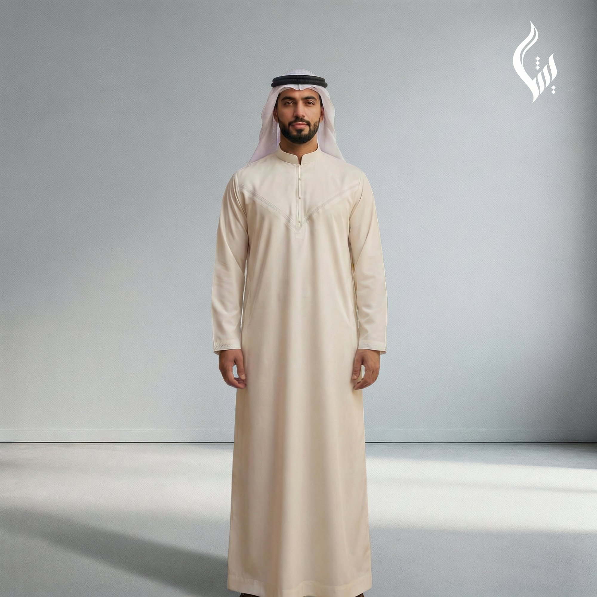Emirati Thobe with Omani Collar – Eid & Formal Islamic Wear