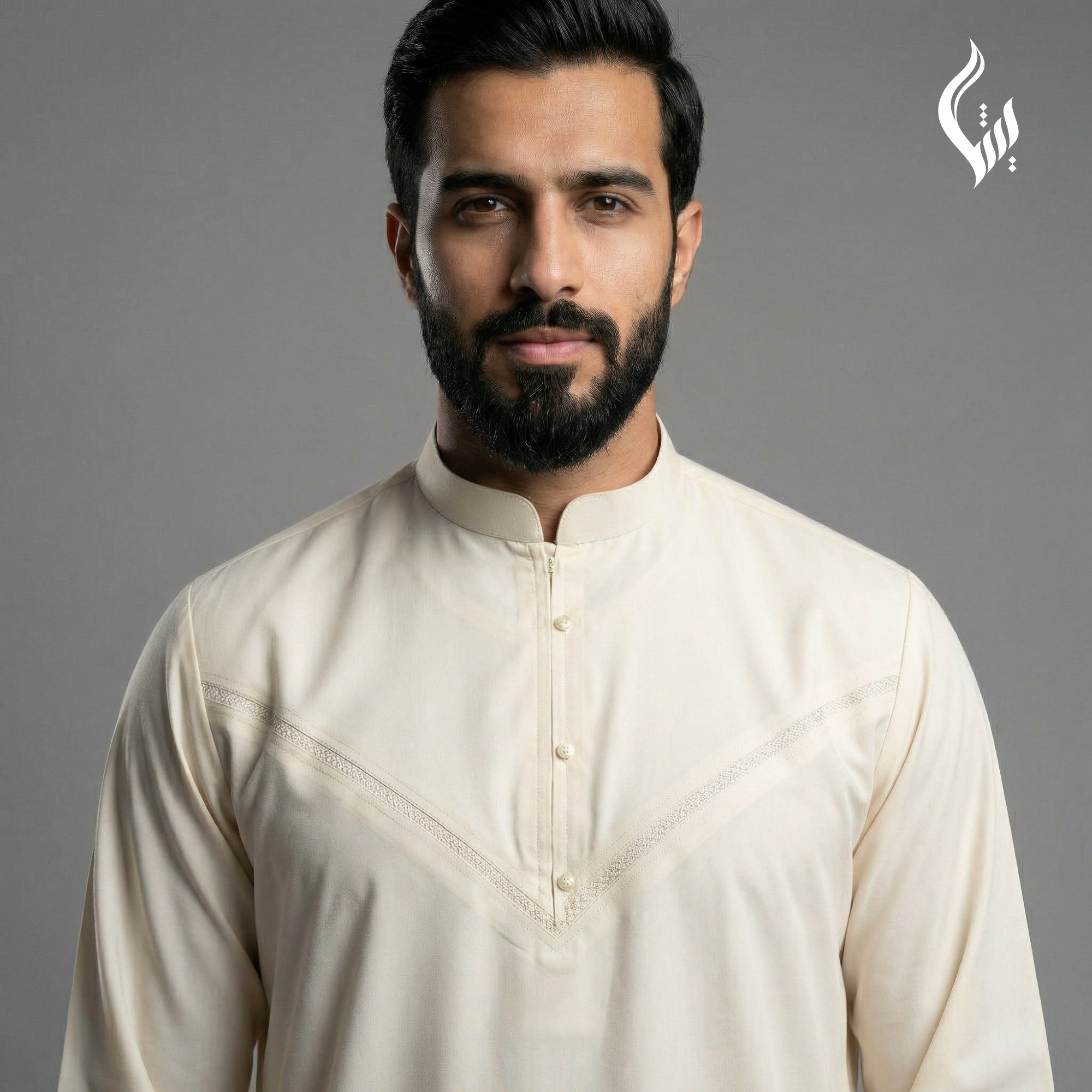 Emirati Thobe with Omani Collar - Eid & Formal Islamic Wear-thumbmail-3