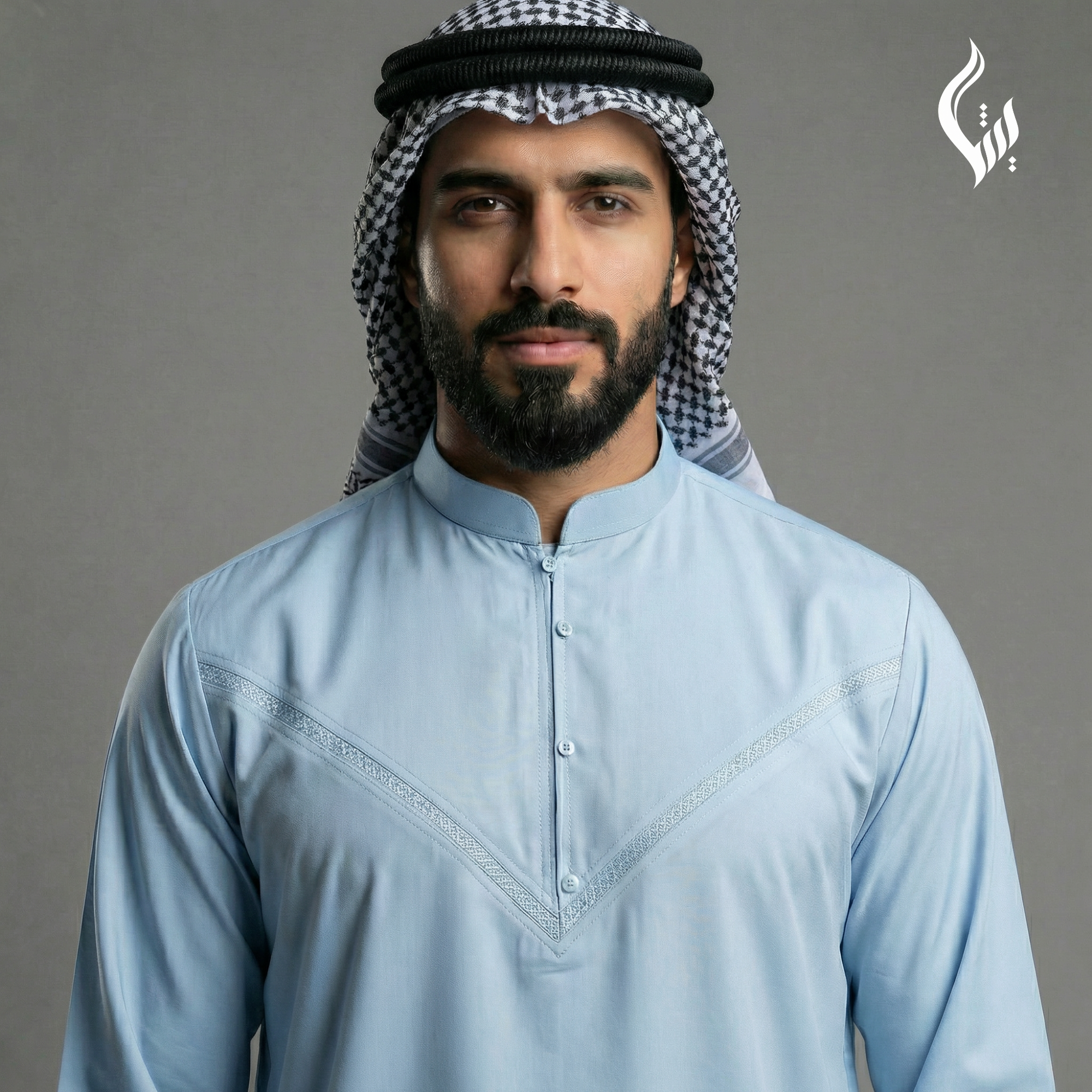 Emirati Thobe with Omani Collar - Eid & Formal Islamic Wear-thumbmail-12