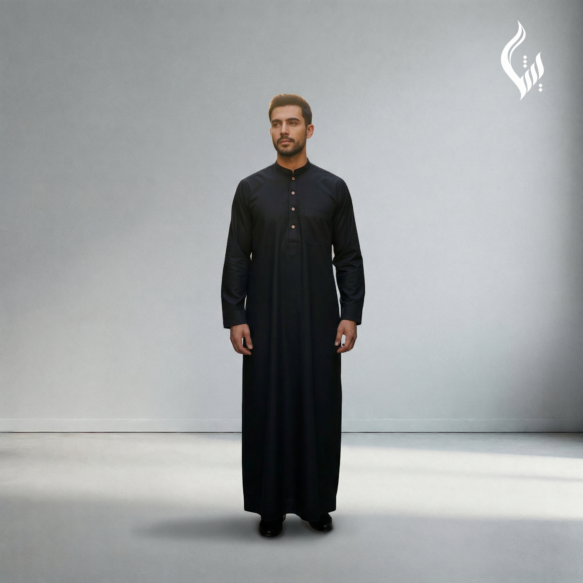 Saudi Collar Thobe - Terylene-Rayon Thick Fabric Formal Islamic Wear-thumbmail-17