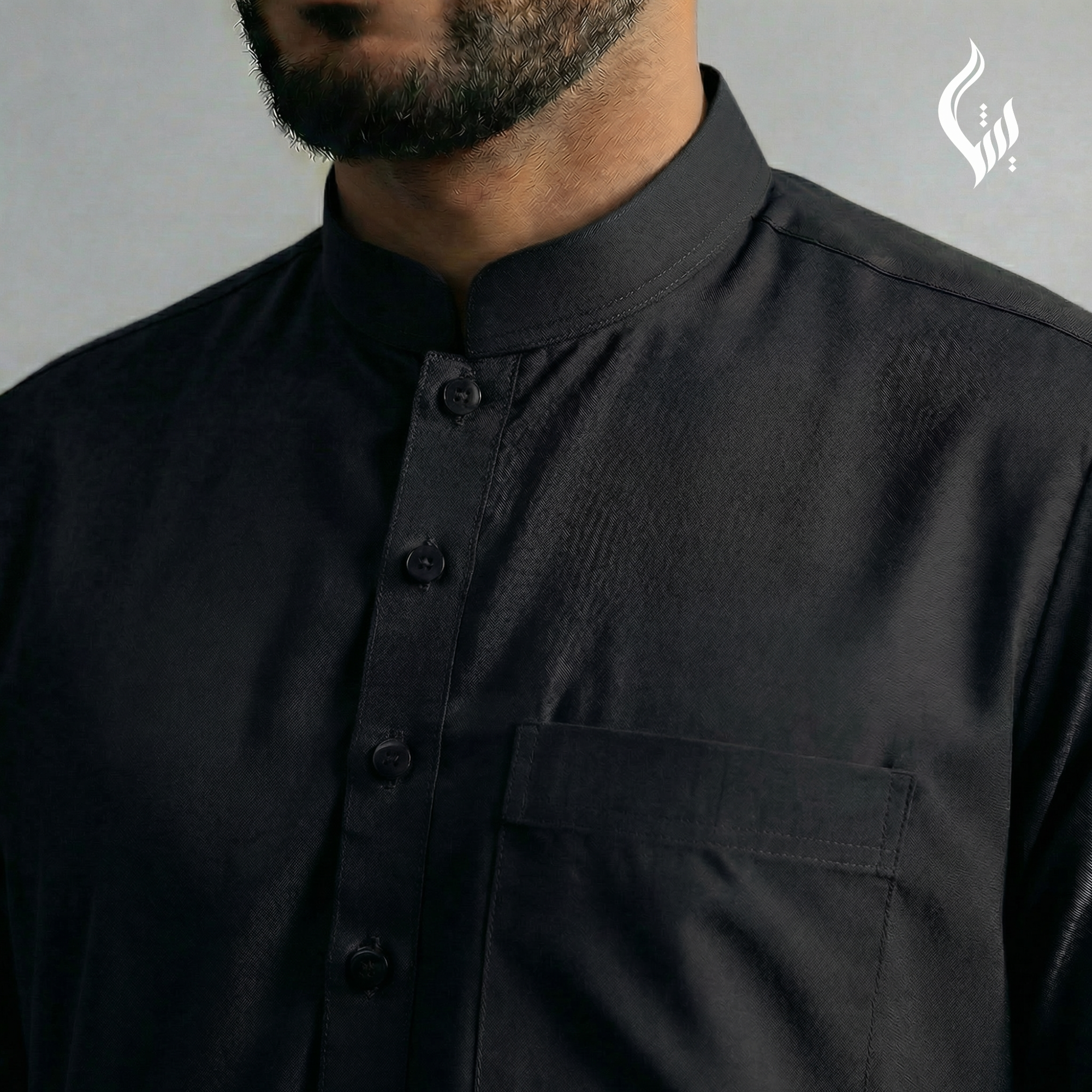 Saudi Collar Thobe - Terylene-Rayon Thick Fabric Formal Islamic Wear-thumbmail-19