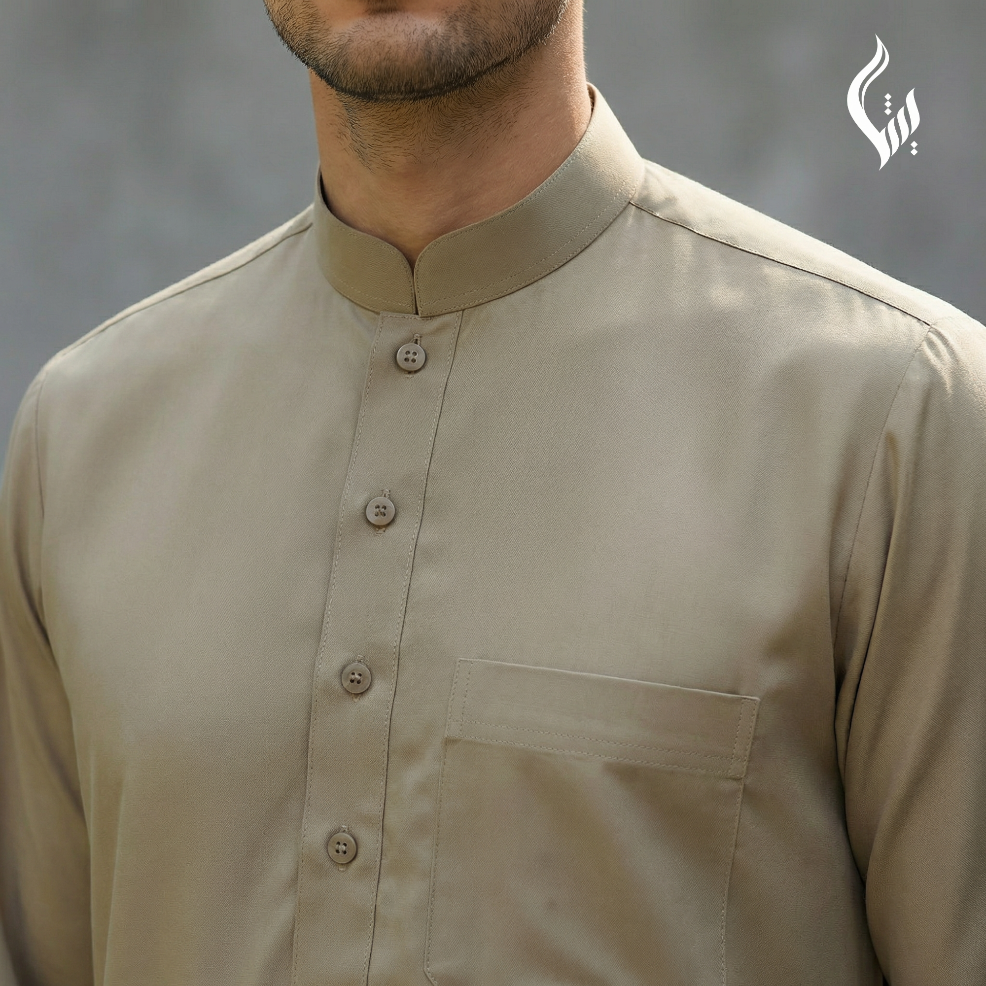 Saudi Collar Thobe - Terylene-Rayon Thick Fabric Formal Islamic Wear-thumbmail-24