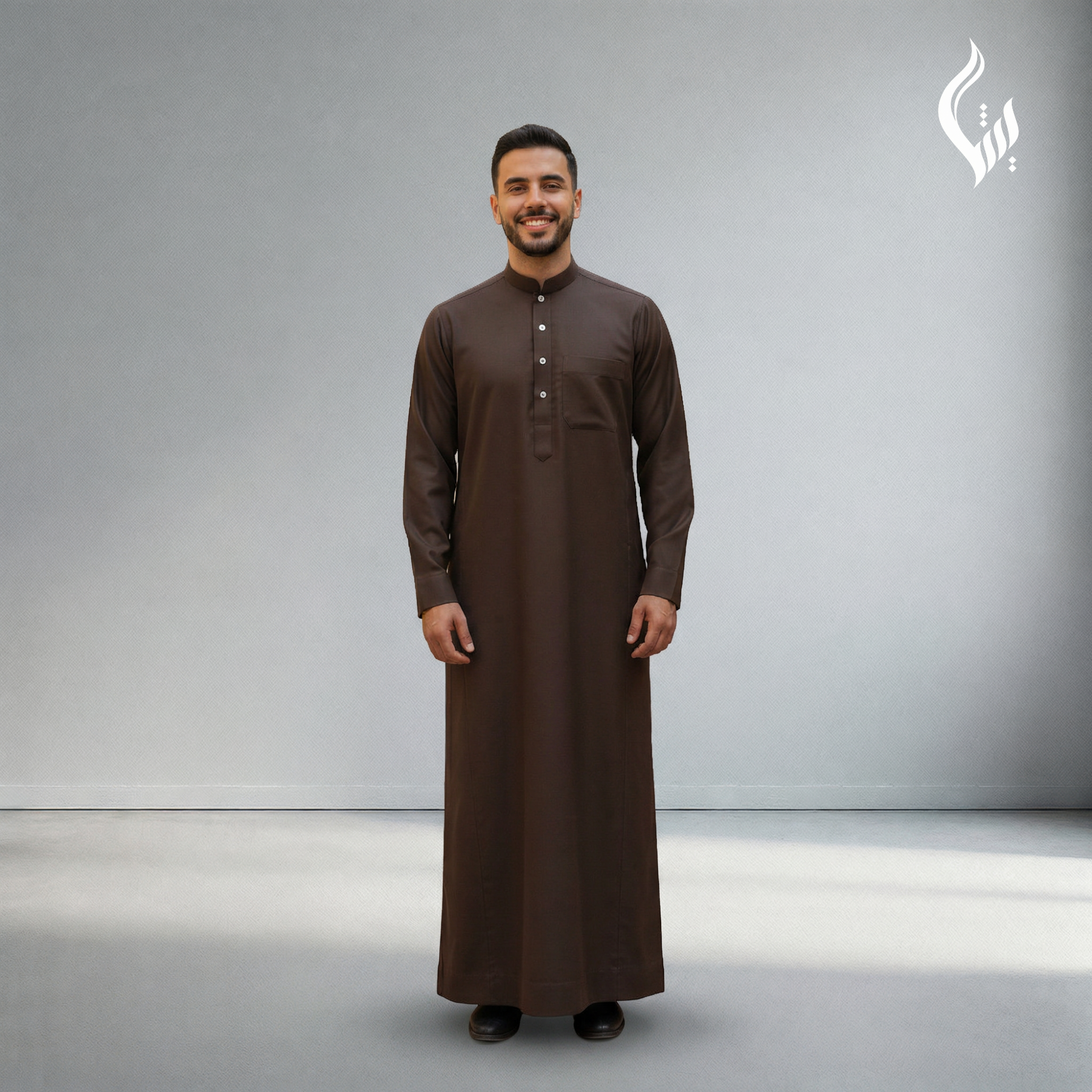 Saudi Collar Thobe - Terylene-Rayon Thick Fabric Formal Islamic Wear-thumbmail-8