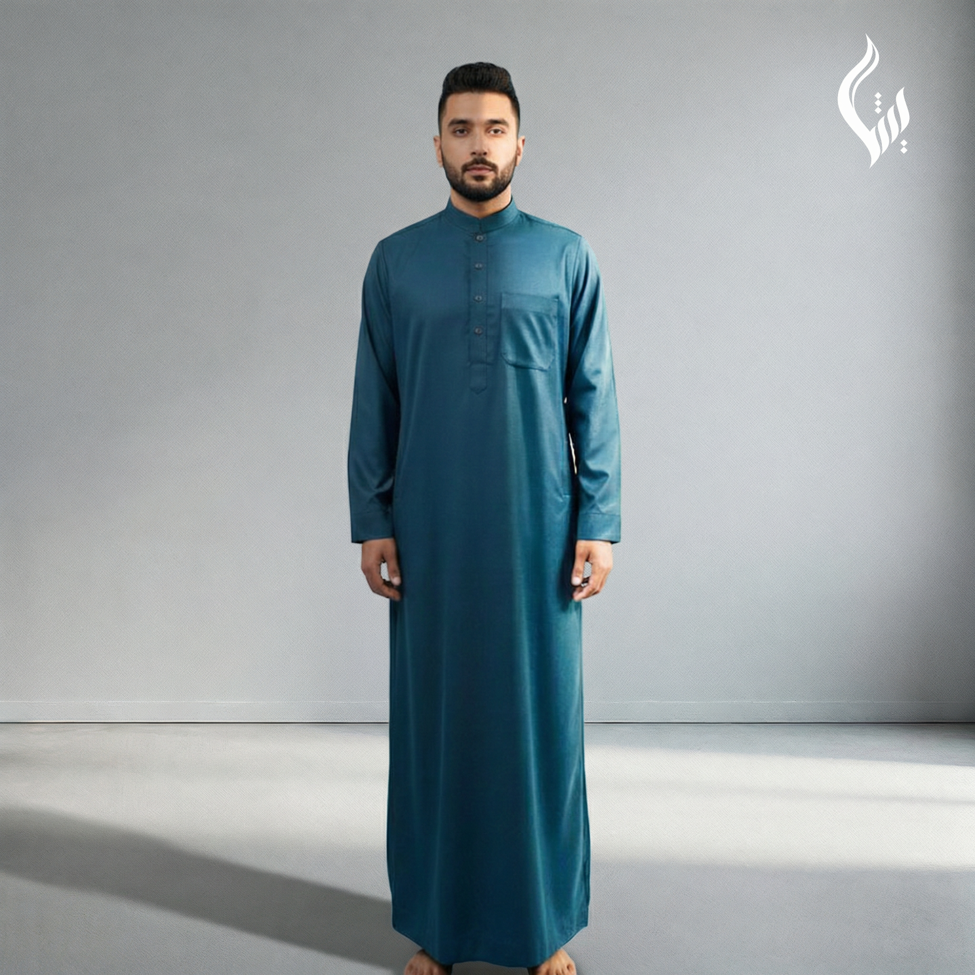 Saudi Collar Thobe - Terylene-Rayon Thick Fabric Formal Islamic Wear-thumbmail-20