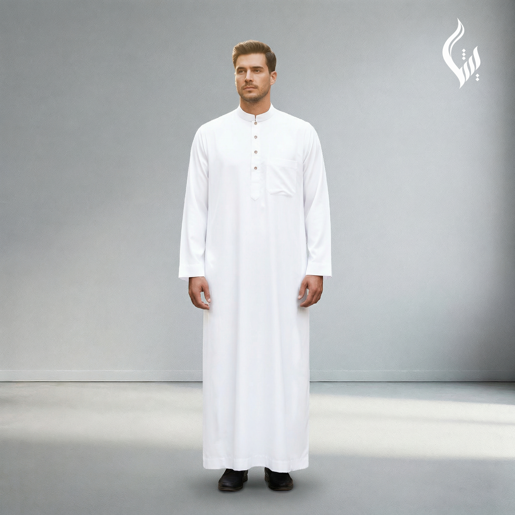 Saudi Collar Thobe - Terylene-Rayon Thick Fabric Formal Islamic Wear-thumbmail-28
