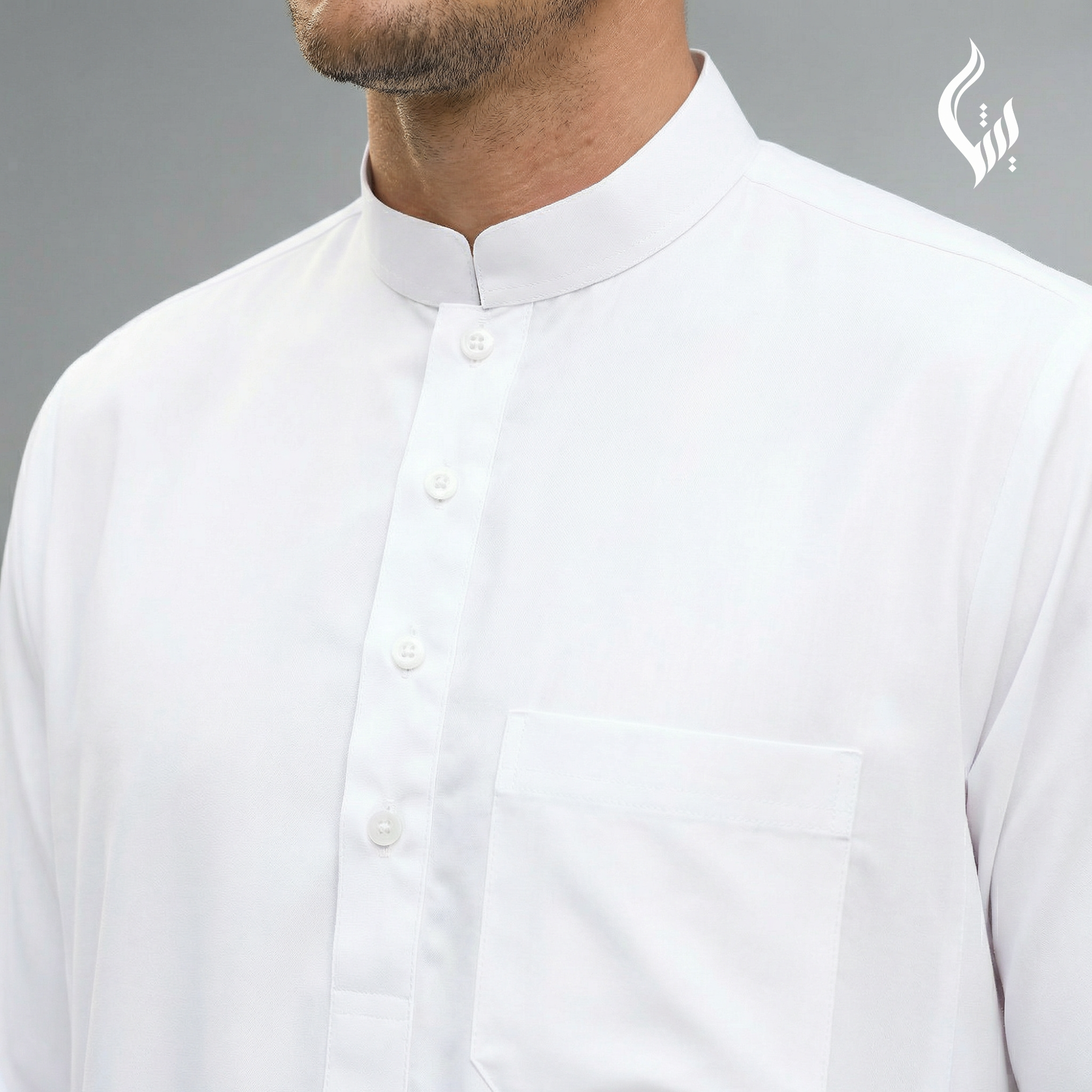 Saudi Collar Thobe - Terylene-Rayon Thick Fabric Formal Islamic Wear-thumbmail-30