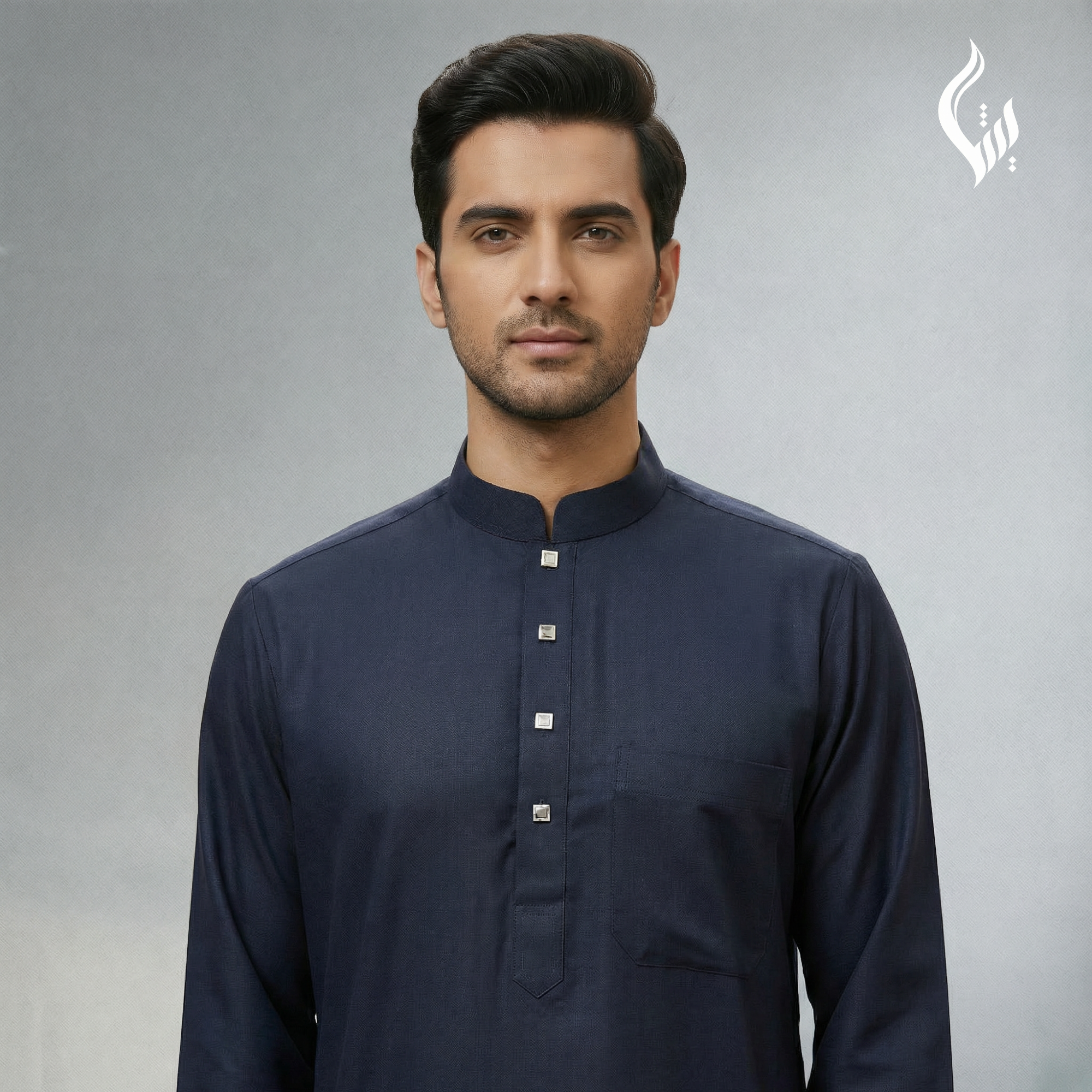 Saudi Collar Thobe - Terylene-Rayon Thick Fabric Formal Islamic Wear-thumbmail-7