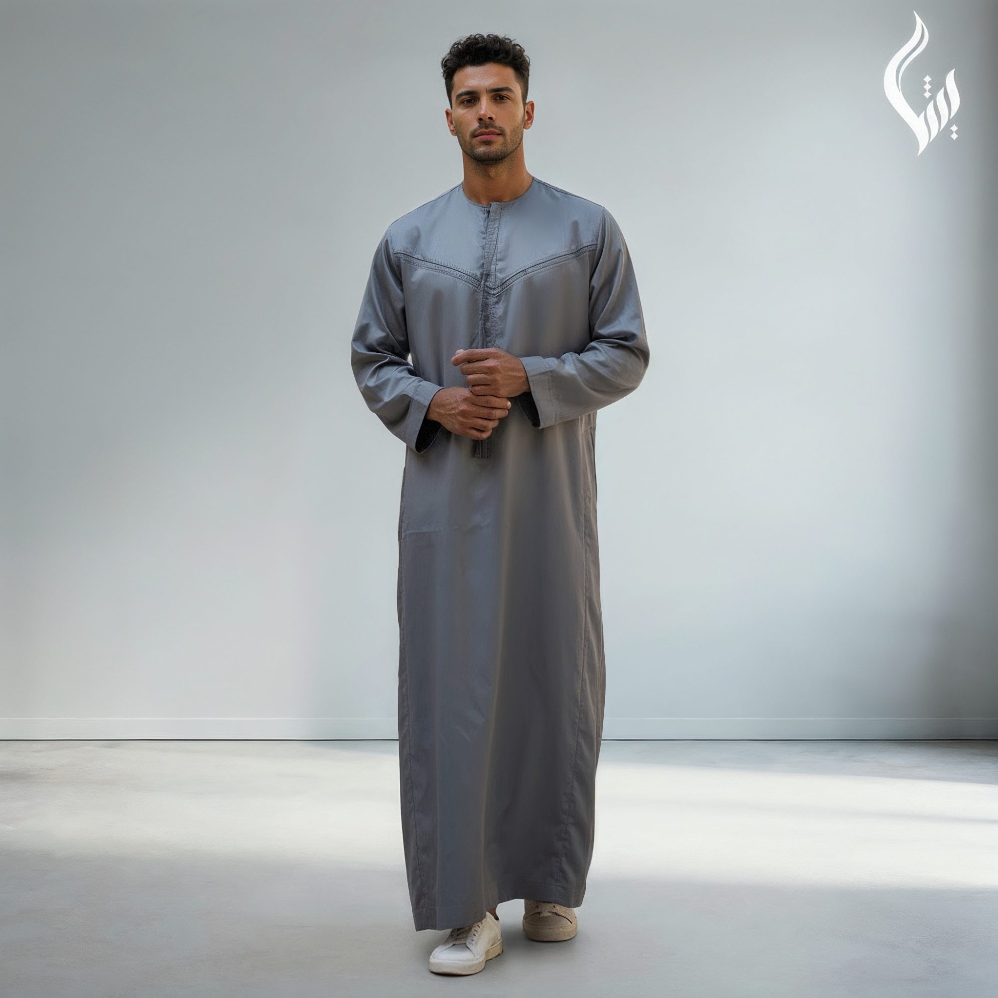 Emirati Omani Thobe with Sheen with Tassel-thumbmail-7