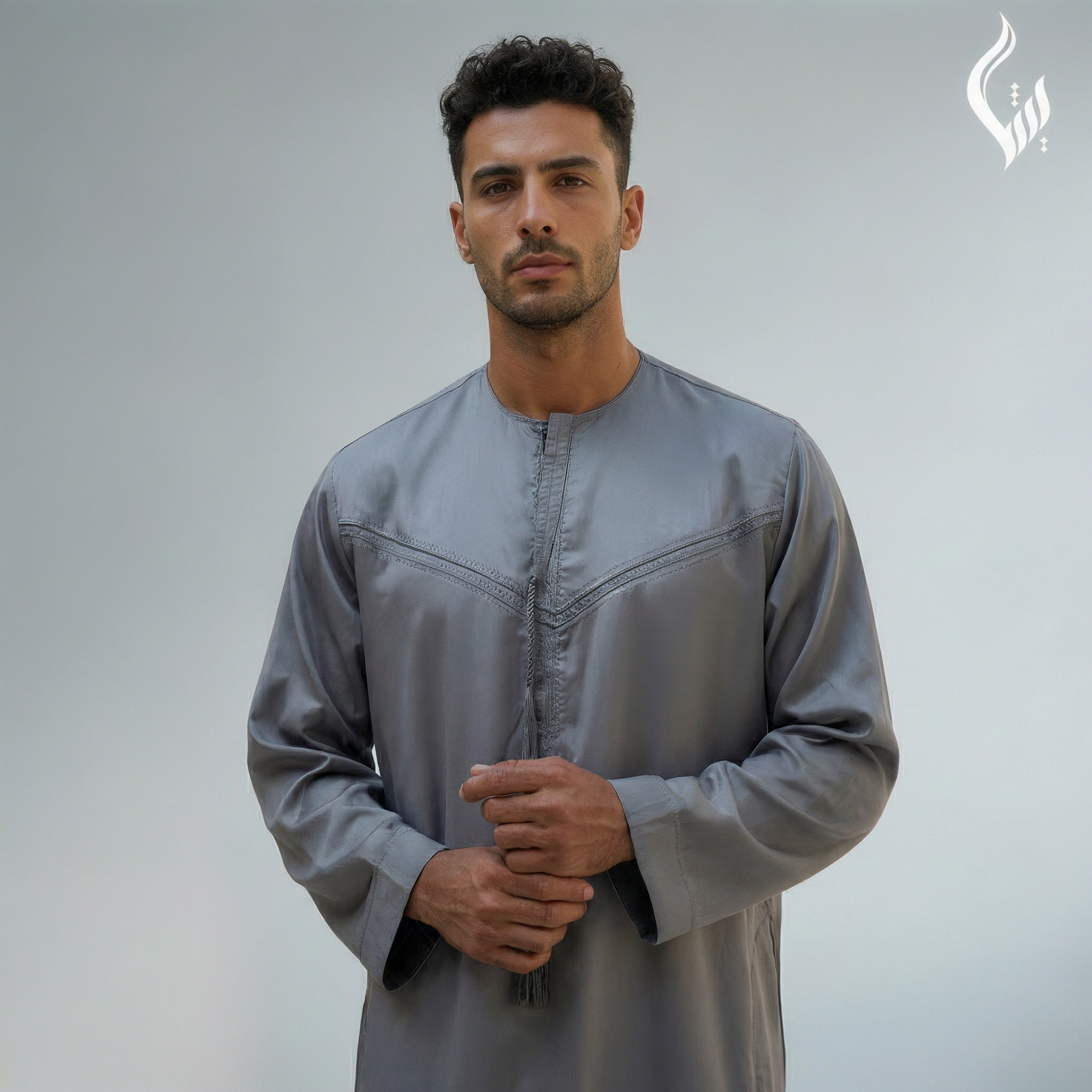 Emirati Omani Thobe with Sheen with Tassel-thumbmail-8