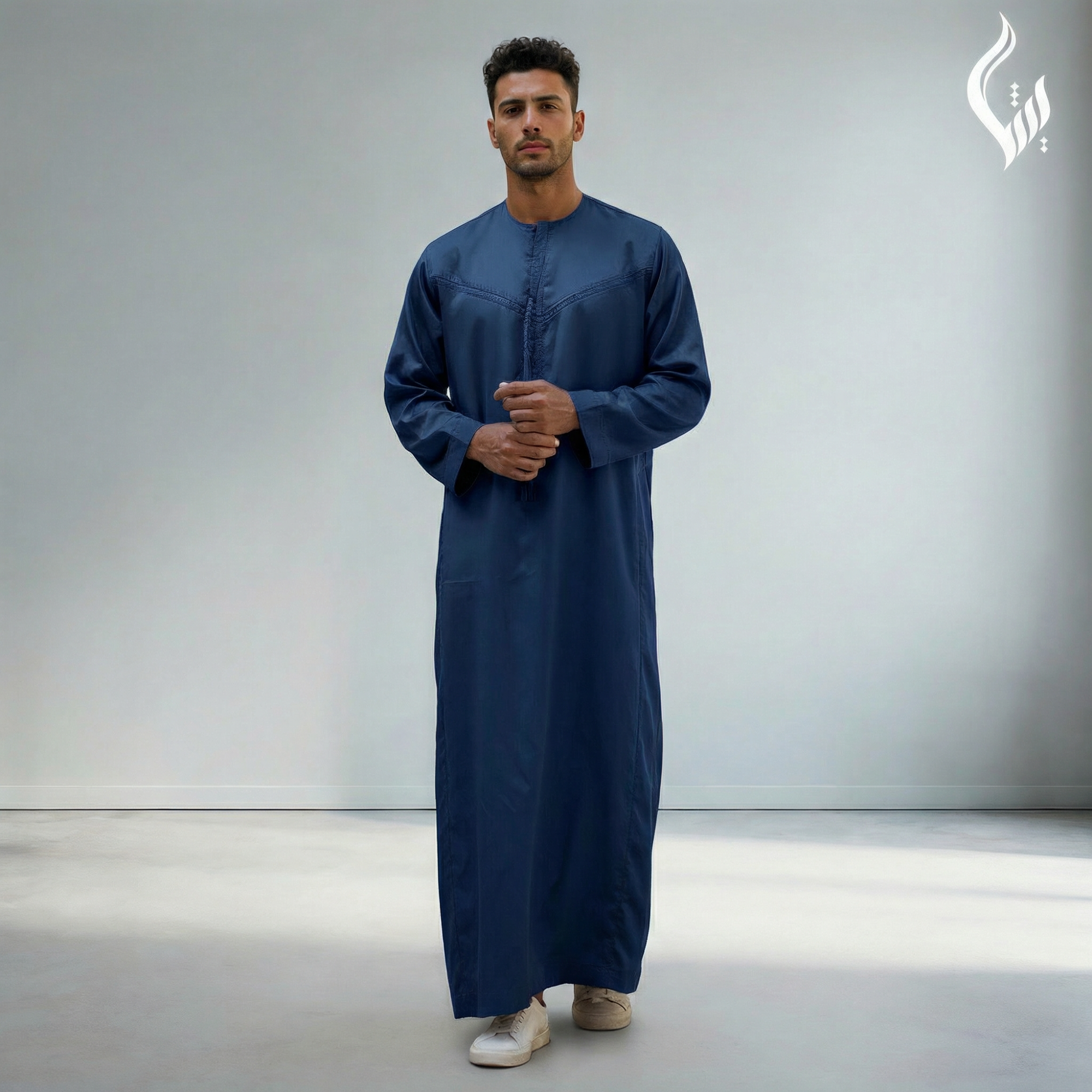 Emirati Omani Thobe with Sheen with Tassel-thumbmail-5