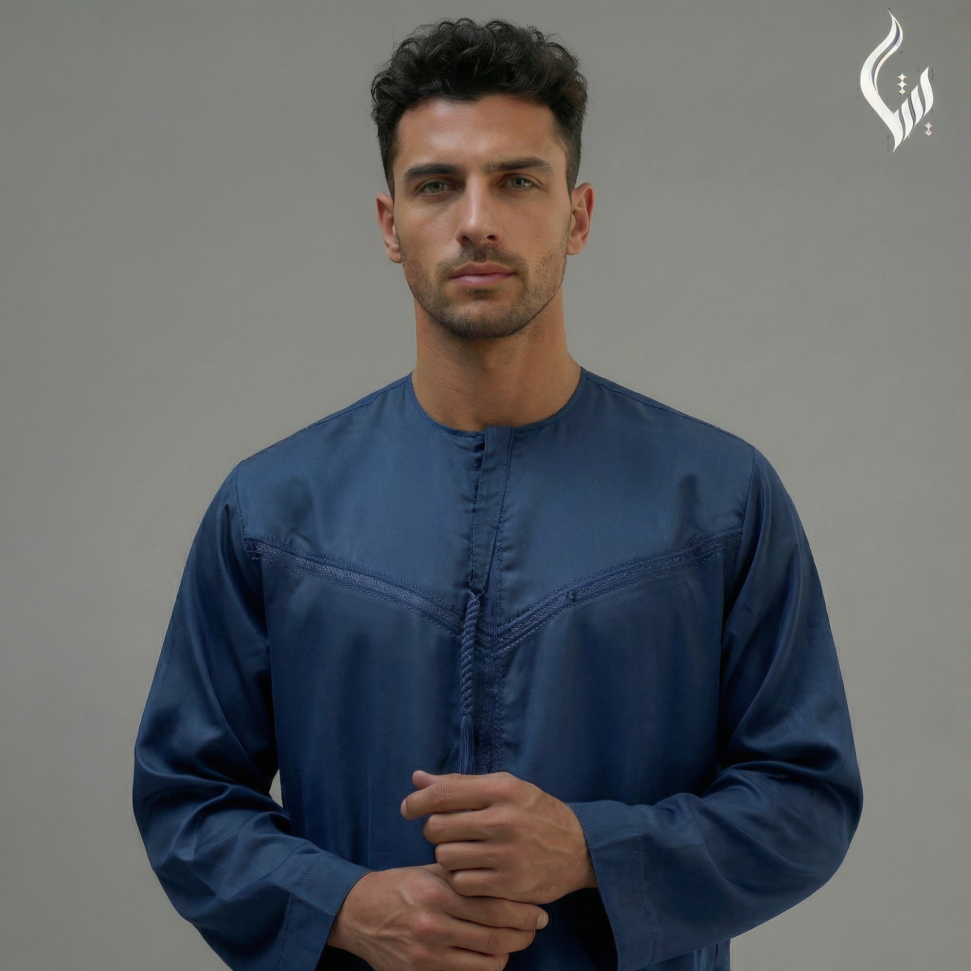 Emirati Omani Thobe with Sheen with Tassel-thumbmail-6